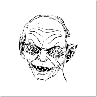 Gollum Stencil Artwork Posters and Art